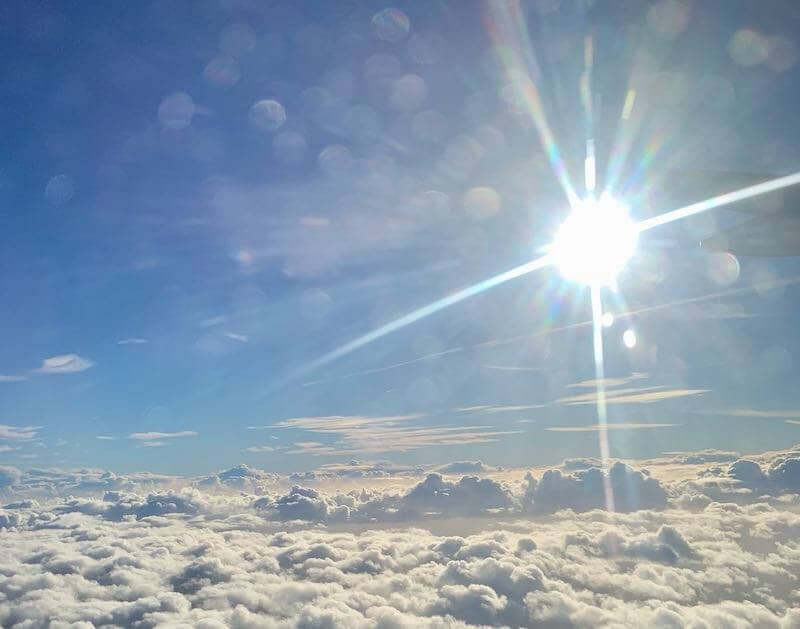 Flying above clouds